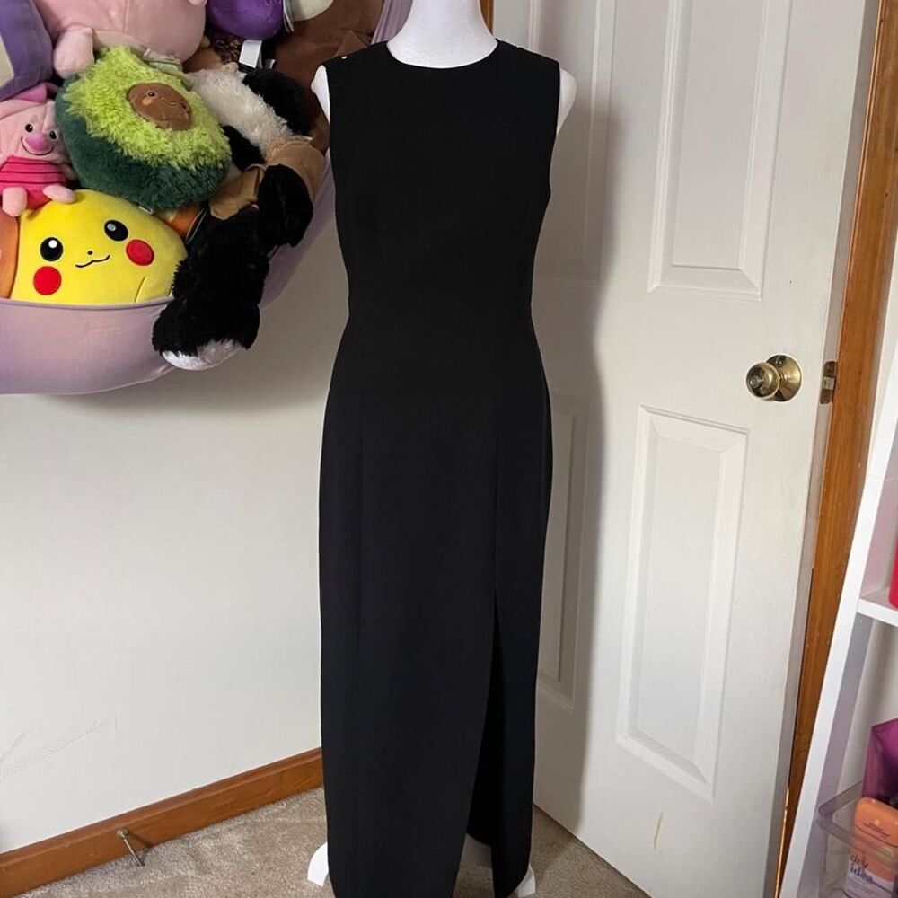 LIZ CLAIBORNE NIGHT BLACK OPEN-BACK EVENING DRESS